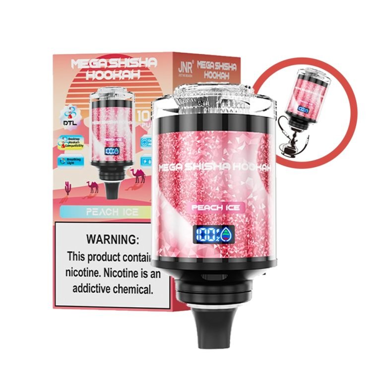 peach ice jnr mega shisha hookah 100k