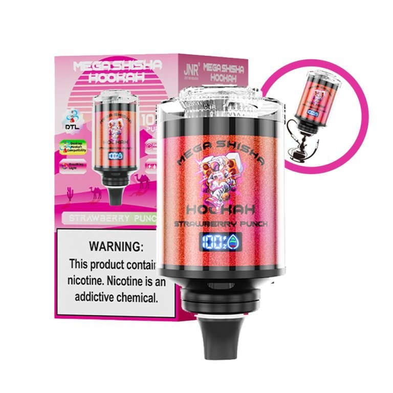 strawberry punch jnr mega shisha hookah 100k