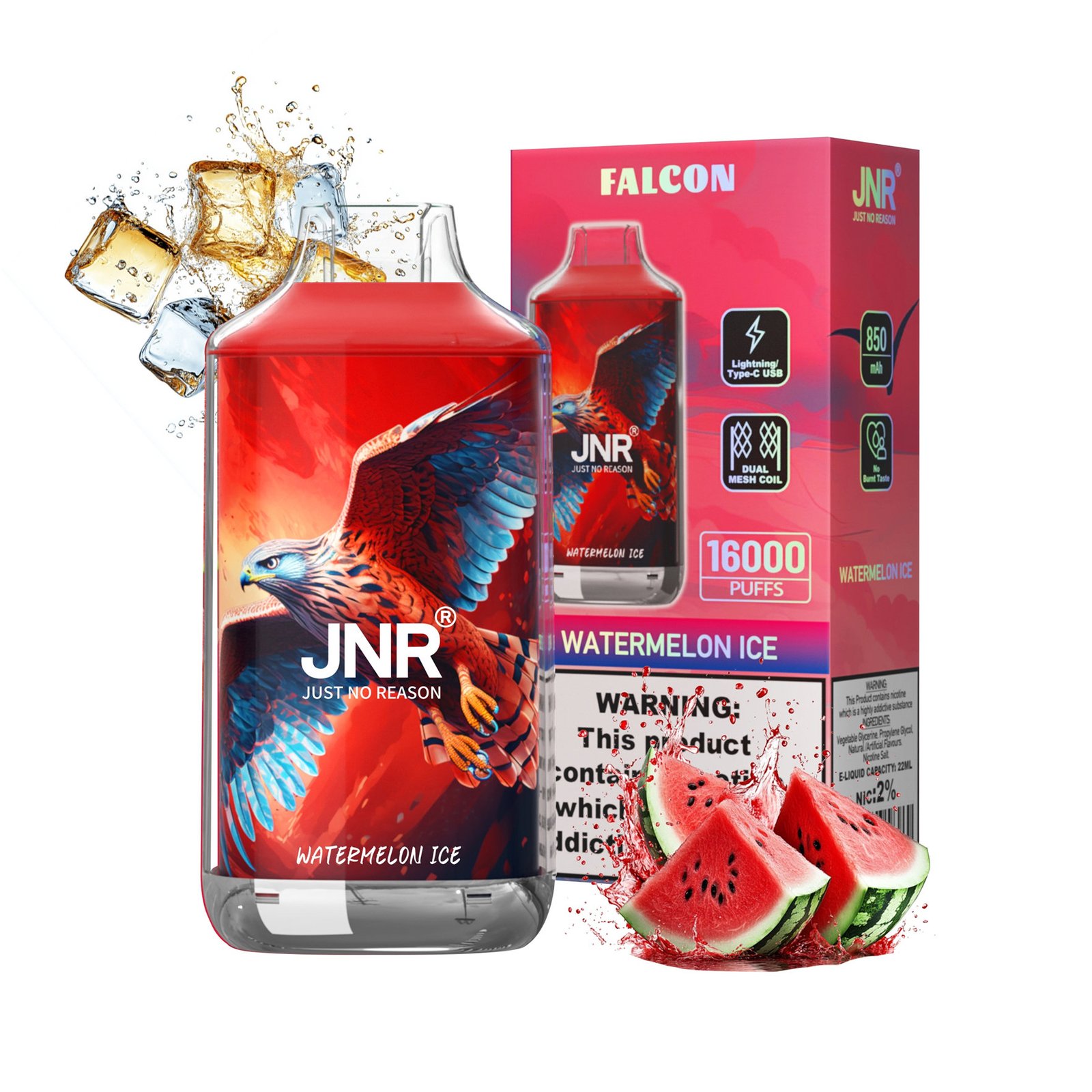 watermelon Ice puff jnr falcon 16k16000 puffs