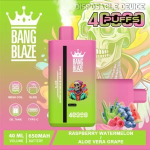 raspberry watermelon aloe vera grape bang blaze 40000 puffs