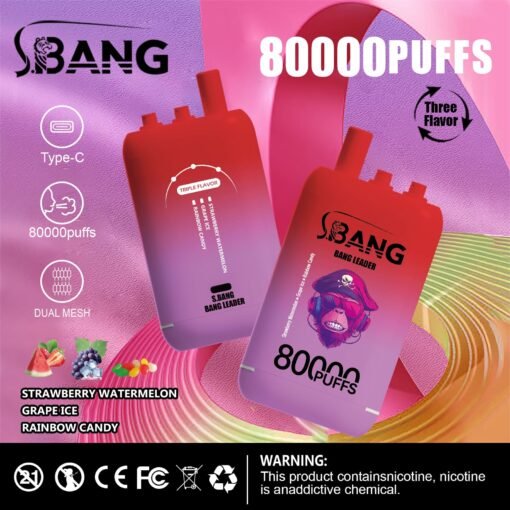 strawberry watermelon - grape ice - rainbow candy bang leader 80k vape
